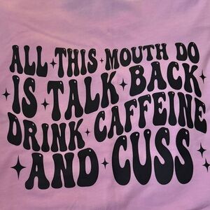 Bella Canvas Pink Tee with Black Graphic